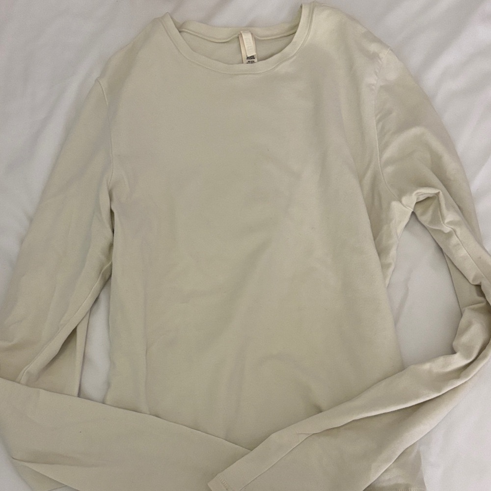 Skims Crewneck Long Sleeve Top - Cream